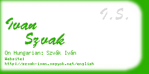 ivan szvak business card