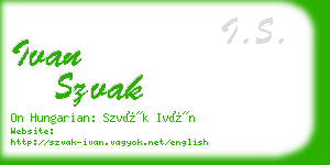 ivan szvak business card